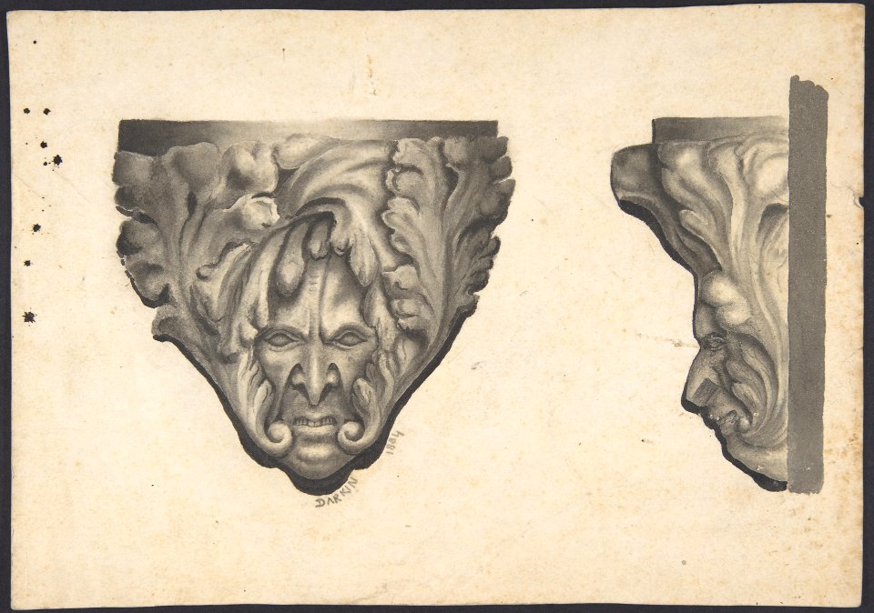 Sketches of Carved Medieval Bosses MET DP801158
