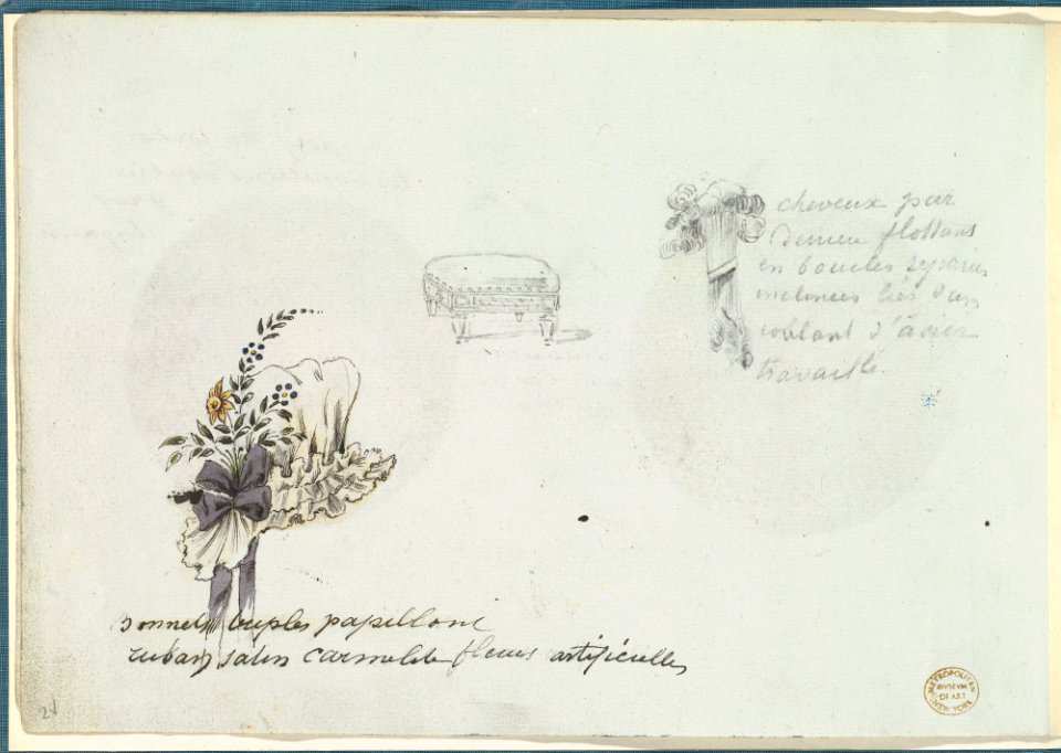 Sketches for a Bonnet and Accessories MET DP825825