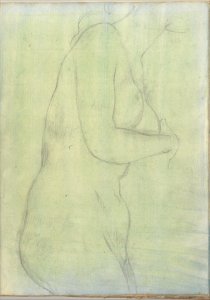 Sketch of a Female Nude Resembling the Medici Venus (Smaller Italian Sketchbook, leaf 20 recto) MET DP269428