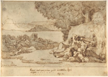 Sleep- sketch for the painting, now in the museum at Lille MET DP807967
