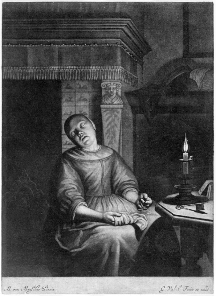 Sleeping Girl with Needlework in her Lap MET MM79434
