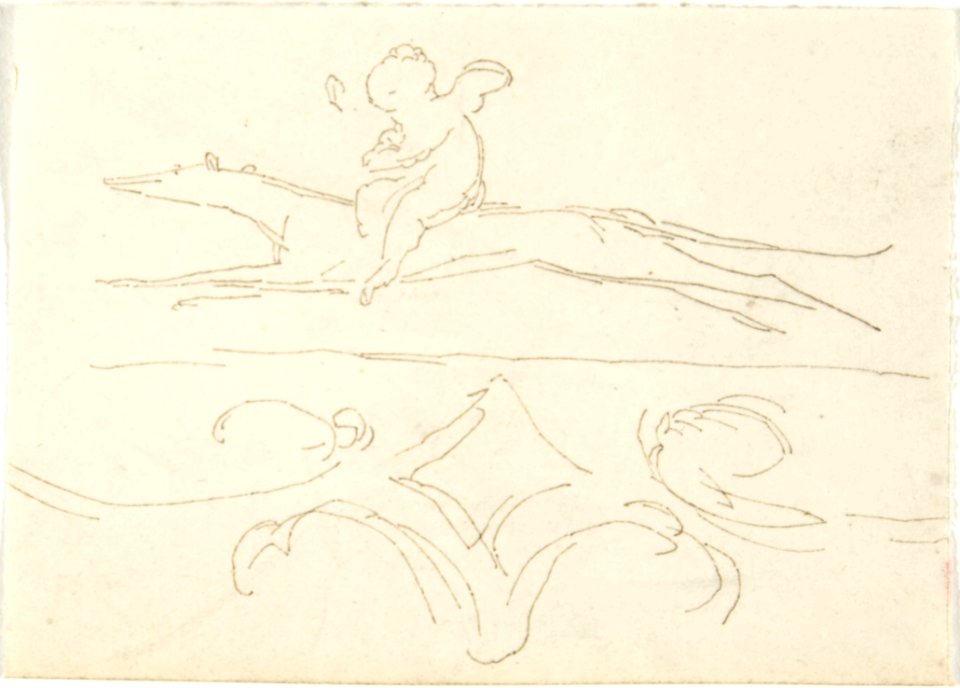 Sketch of a Child Riding a Dog MET DP804862