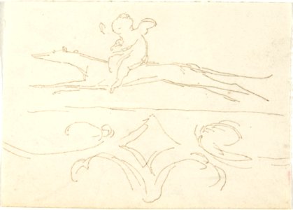 Sketch of a Child Riding a Dog MET DP804862