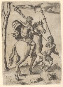 Scipio Africanus on horseback preceeded by a foot soldier holding a standard MET DP854399