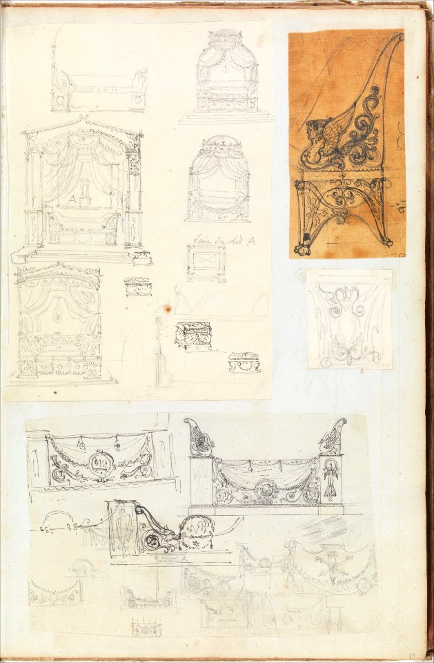 Scrapbook containing Drawings and Several Prints of Architecture, Interiors, Furniture and Other Objects MET DP204782