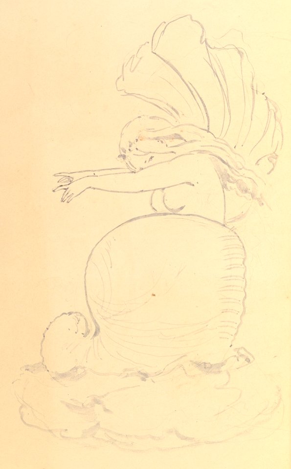 Sketch of a Fairy or Spirit Emerging from a Shell MET DP827012