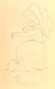 Sketch of a Fairy or Spirit Emerging from a Shell MET DP827012