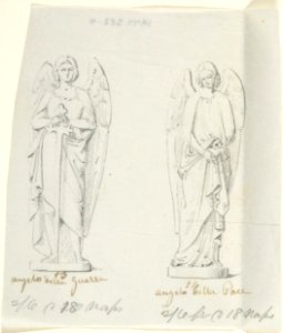 Sketches of Two Statues- "Angel of War" and "Angel of Peace" MET DP804243