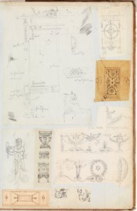 Scrapbook containing Drawings and Several Prints of Architecture, Interiors, Furniture and Other Objects MET DP272094