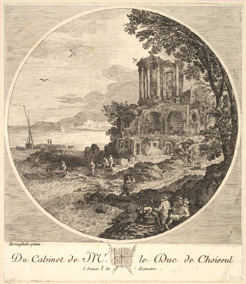 Seascape with the Ruins of the Temple of the Sybil at Tivoli after a painting in the cabinet of the Duc de Choiseul MET DP825766