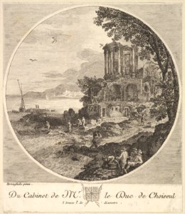 Seascape with the Ruins of the Temple of the Sybil at Tivoli after a painting in the cabinet of the Duc de Choiseul MET DP825766