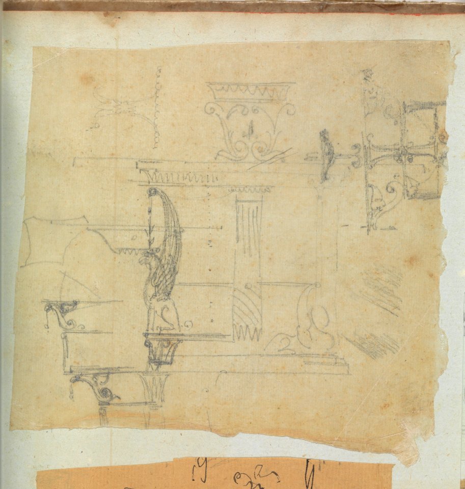 Scrapbook containing Drawings and Several Prints of Architecture, Interiors, Furniture and Other Objects MET DP272097