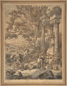 Silvio Approaches Dorinda whom He Has Wounded with an Arrow (Il Pastor Fido, act IV, scene 8) MET DP802234