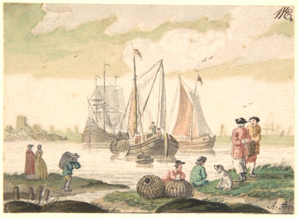 Seascape with Seven Figures and a Dog MET DP800088