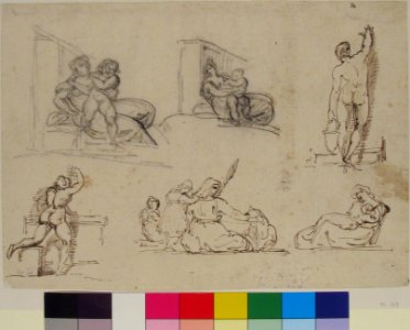 Six Figure Studies, including four for The Poor Italian Family MET 46.164
