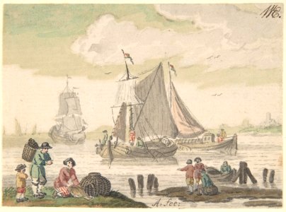 Seascape with Six Figures in the Foreground MET DP800089