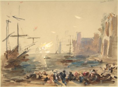 Seascape (recto); Indecipherable sketch (verso) MET DP800815