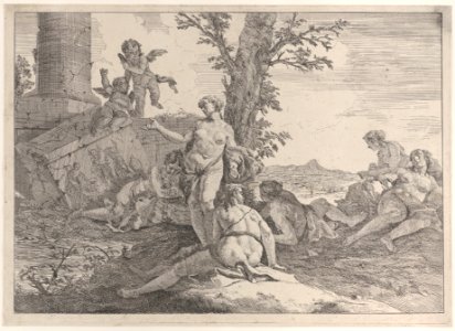Six nymphs and two putti, from "Bacchanals and Histories" Met DP885670