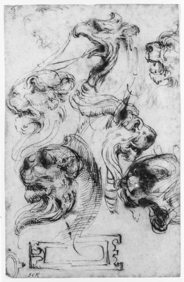 Six Studies of Animal Heads and of a Cartouche MET 177225