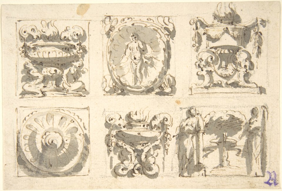 Six Designs for the Decoration of Rectangular and Horizontal reliefs MET DP807978