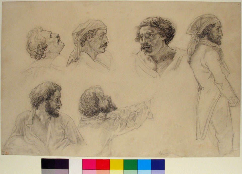 Six studies for Corréard and Savigny in the "Raft of the Medusa" MET 1972.118.216