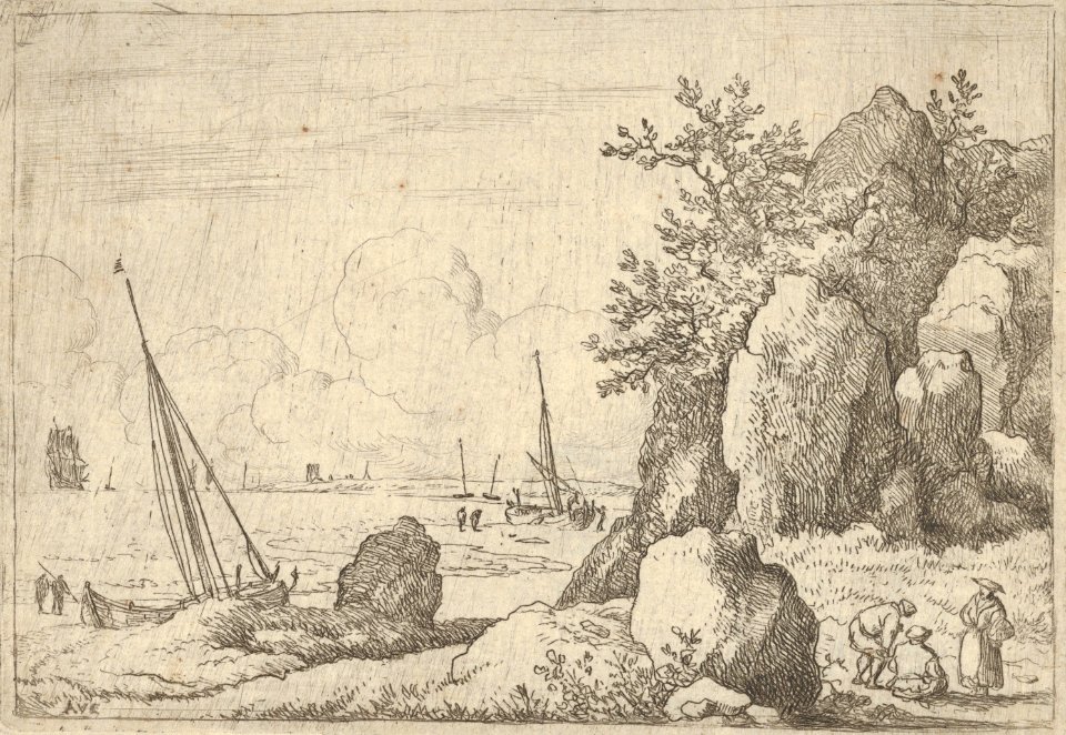 Sea Piece with Three Figures to the Right MET DP837580