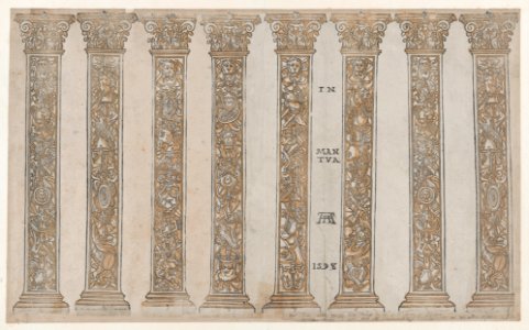 Six Corinthian pilasters for the Triumph, from The Triumph of Julius Caesar MET DP875342