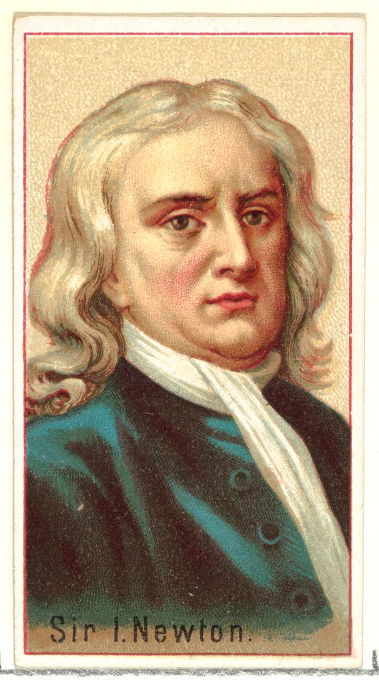 Sir Isaac Newton, printer's sample for the World's Inventors souvenir album (A25) for Allen & Ginter Cigarettes MET DP838843