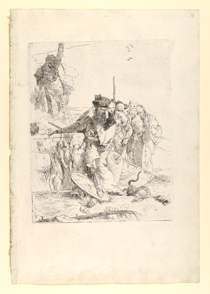 Six people watching a snake, from the Scherzi MET DP854165