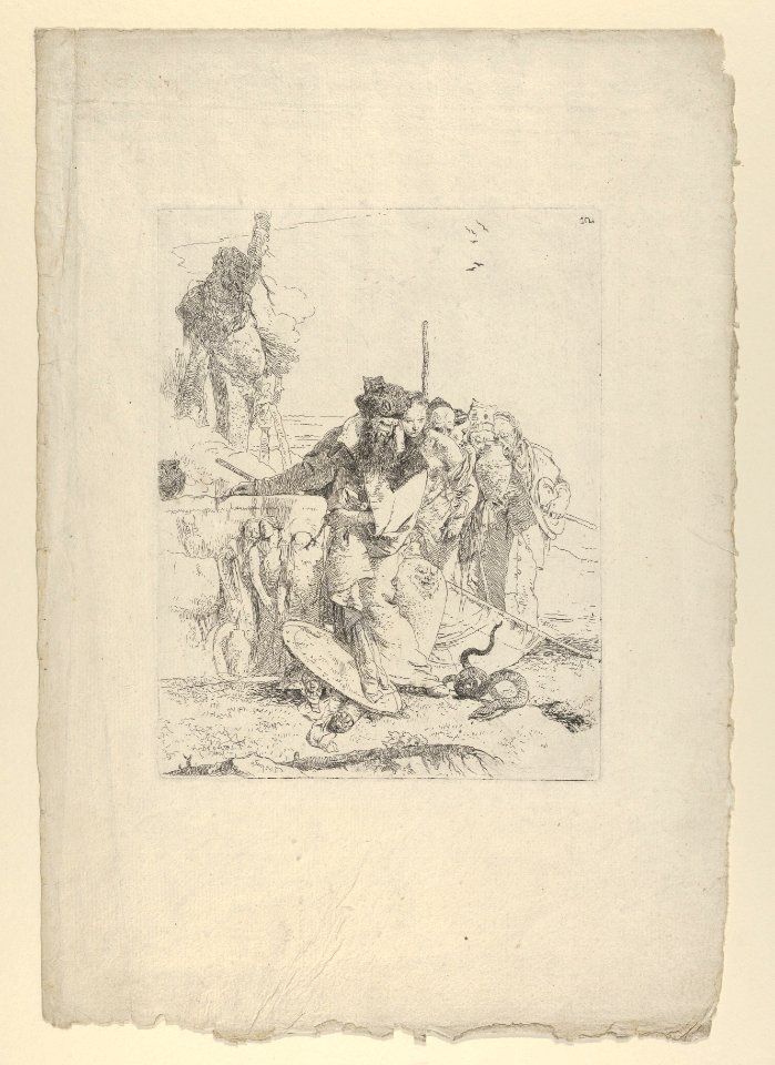 Six people watching a snake, from the Scherzi MET DP854163