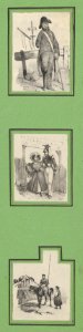 Soldiers (3 prints of varying size pasted onto a green sheet) MET DP841223