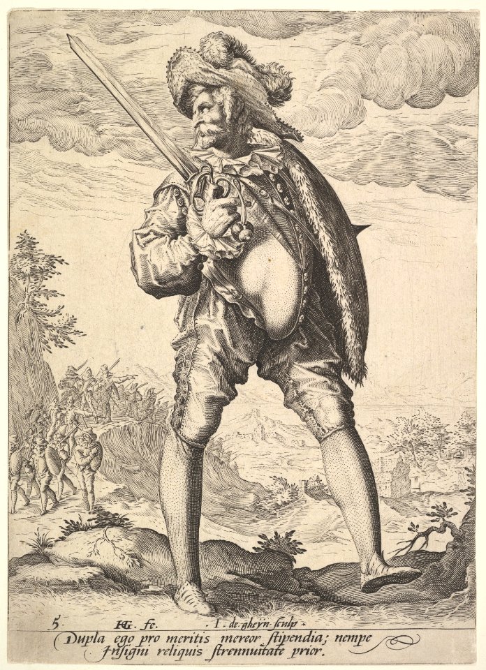 Soldier, Armed with Broadsword and Shield, from Officers and Soldiers MET DP828785