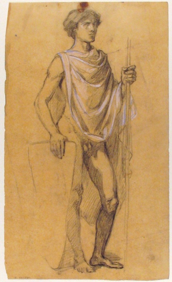 Soldier (middle register; study for wall paintings in the Chapel of Saint Remi, Sainte-Clotilde, Paris, 1858) MET 1989.122.15