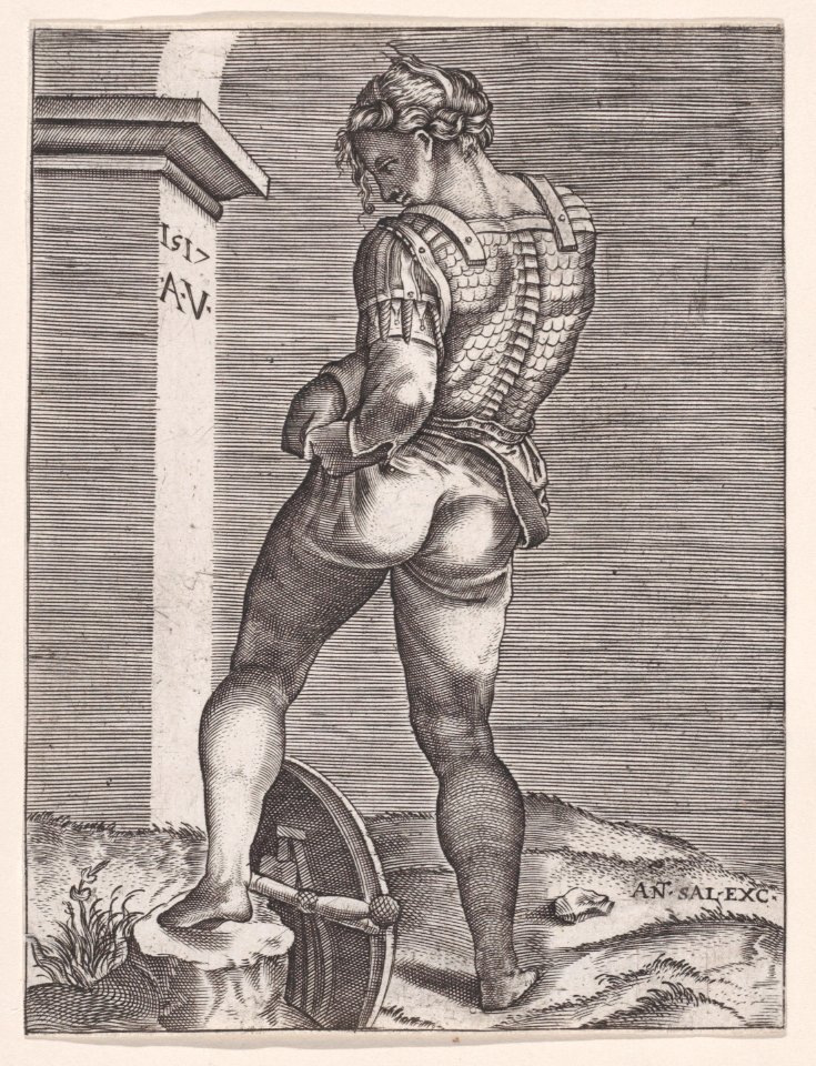 Soldier Attaching His Breeches to His Breast plate Met DP888631