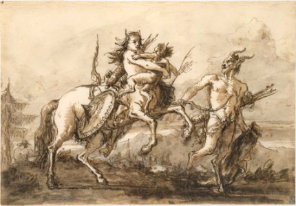 Satyr Leading a Centauress Who Holds a Satyr Child MET DT201330