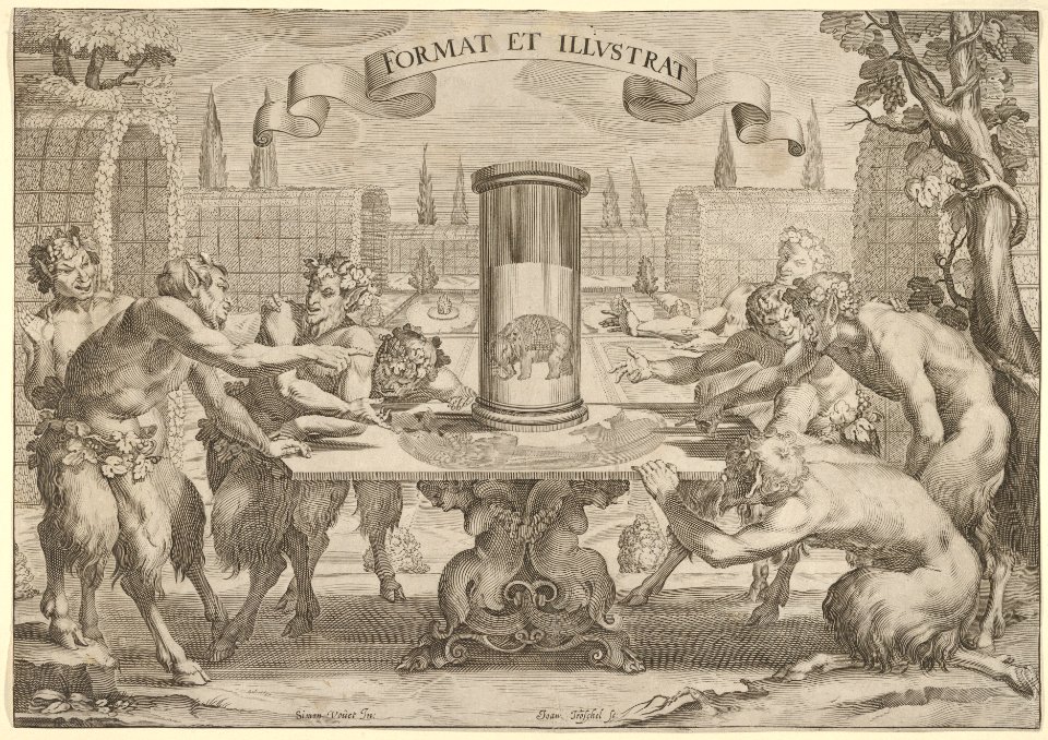 Satyrs Admiring the Anamorphosis of an Elephant MET DP833406