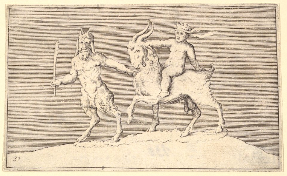 Satyr Leading Goat on which a Infant Rides MET DP819648