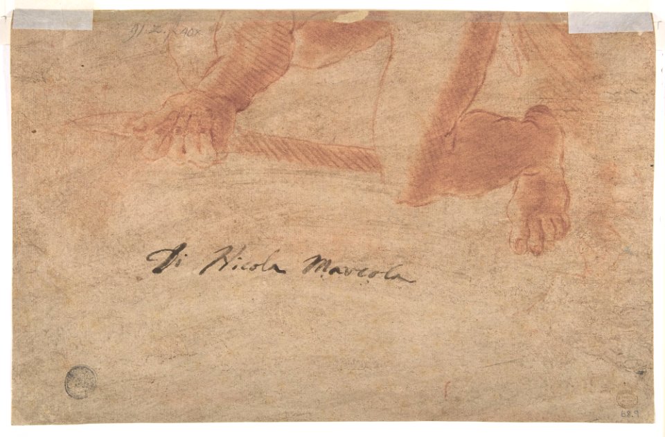 Scene from Ancient History (recto); Leg and Arm of a Nude Male Figure (verso) MET DP810389