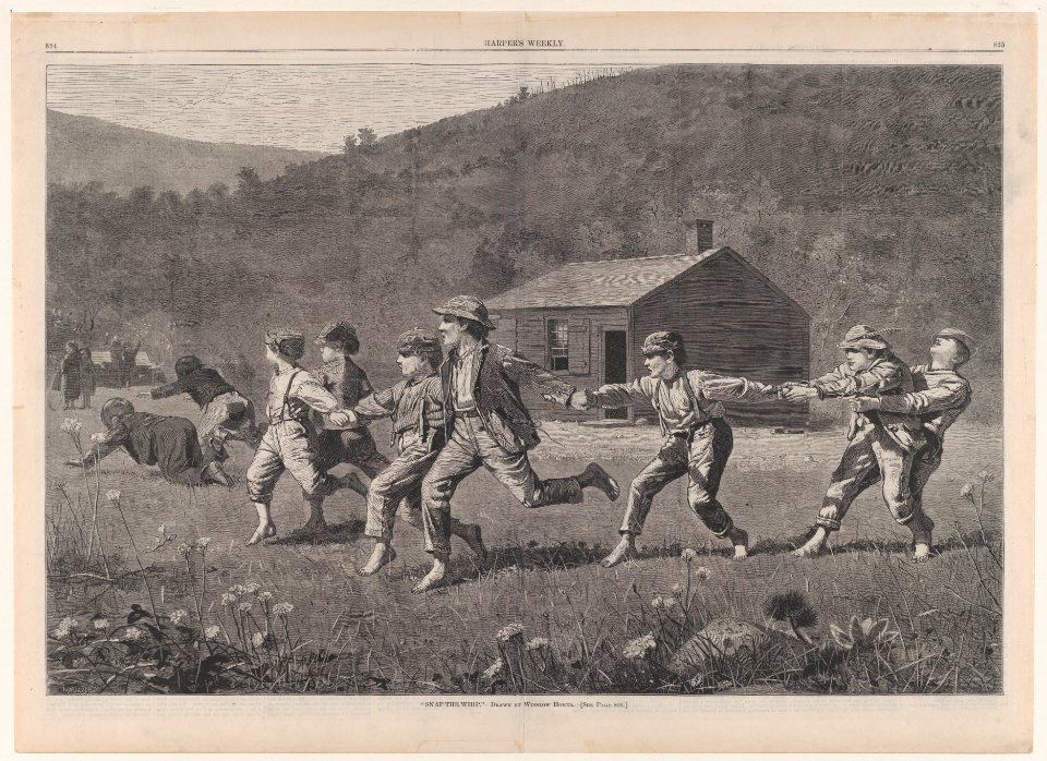 Snap-the-Whip – Drawn by Winslow Homer (Harper's Weekly, Vol. XVII) MET DP860371