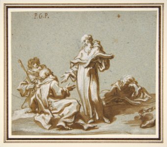 Scene with Four Figures of Monks Discoursing MET DP811160