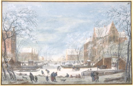 Snow Falling on a Dutch Town MET DP800610