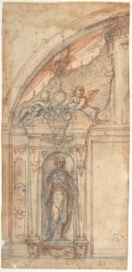 Scheme for an Architectural Decoration with a Standing Male Figure in a Niche MET DP808024