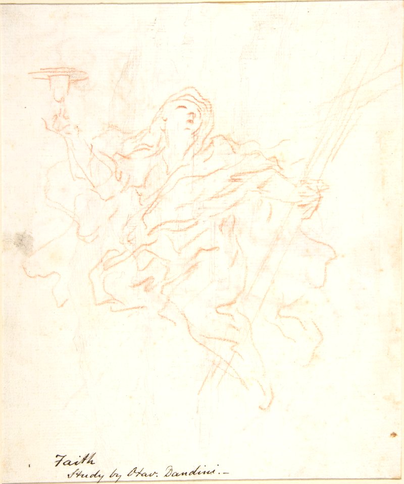 Scene of Abduction (recto); Allegorical Figure of Christian Faith, Drawn over Faint Landscape Indications (verso) MET DP809312