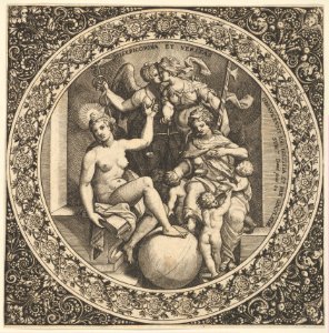 Scene with Misericordia and Veritas in a Circle at Center MET DP837277