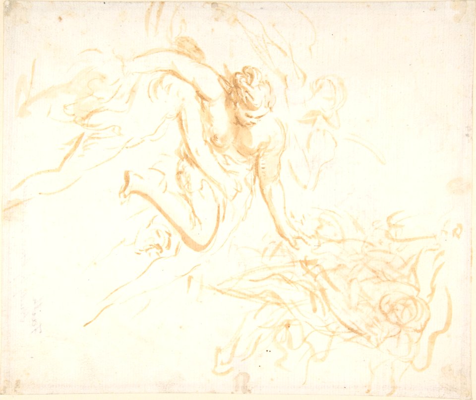 Scene of Abduction (recto); Allegorical Figure of Christian Faith, Drawn over Faint Landscape Indications (verso) MET DP809311