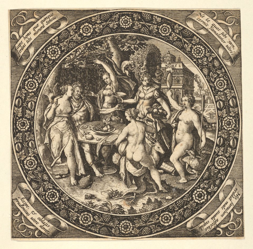 Scene with a Feast of Love in a Circle at Center MET DP837278