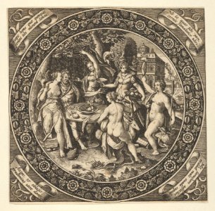 Scene with a Feast of Love in a Circle at Center MET DP837278