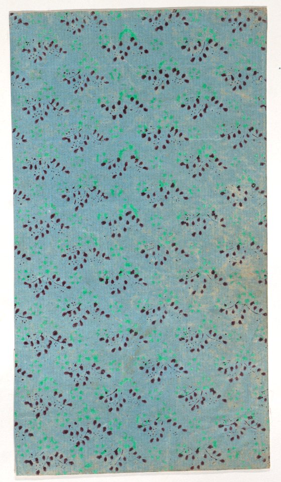 Sheet with overall pattern of green and brown leaves Met DP886796