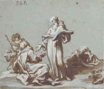 Scene with Four Figures of Monks Discoursing MET 1973.91