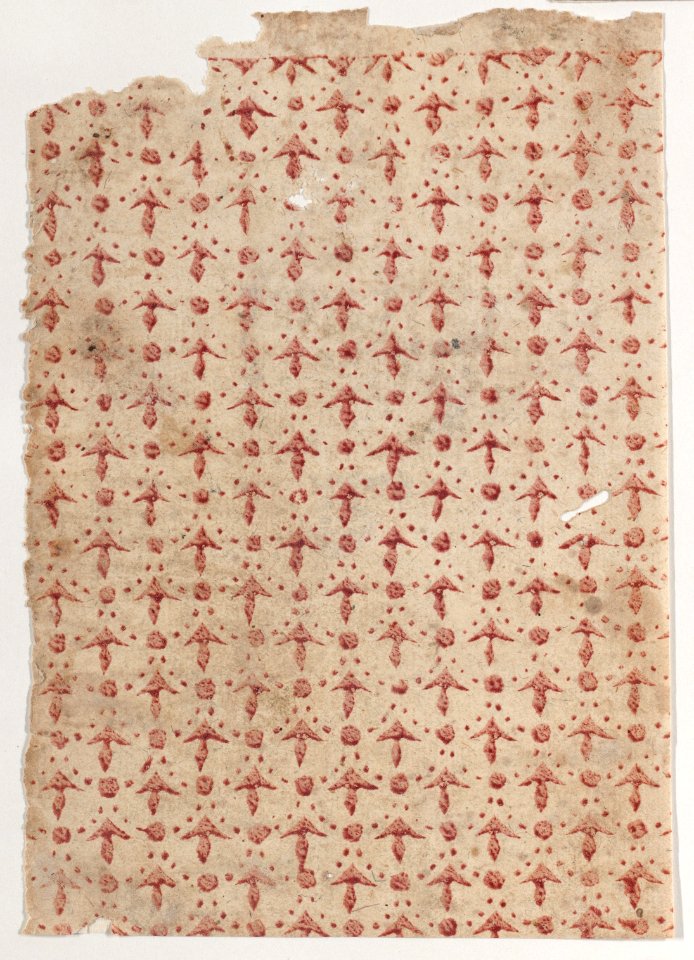Sheet with overall pattern of arrow shapes and dots Met DP886787